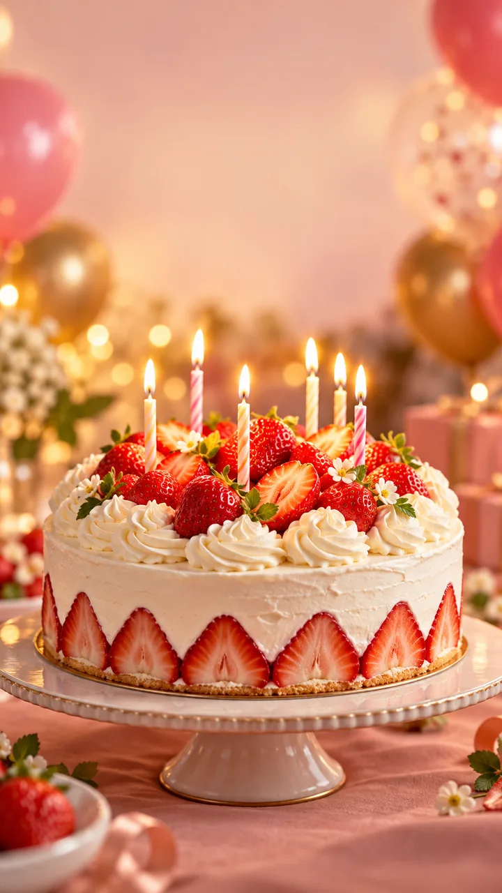 Exemplo de arte para confeitaria: Esqueceu do parabéns, com bolo de morango e velas